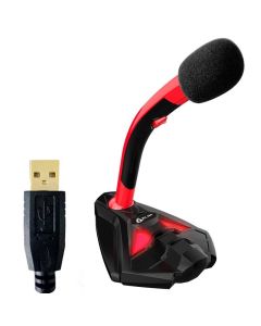 KLIM Voice Desktop USB Microphone stand Computer/Laptop - Black/Red