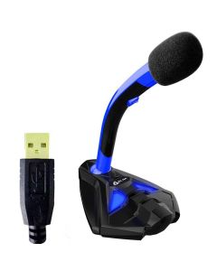 KLIM Voice Desktop USB Microphone stand Computer/Laptop - Black/Blue
