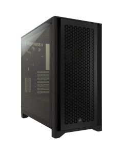 Corsair 4000D Airflow, Black, Mid-Tower Glass Window, 2x 120mm Fans