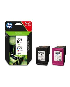 HP 302 Combo Pack Black/Tri-color Original Ink Cartridges - X4D37AE