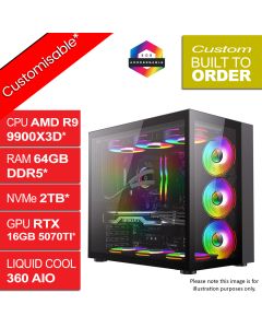 AMD Ryzen 9 9900X3D Liquid Cooled Infinity Thunder v1.3 Gaming PC