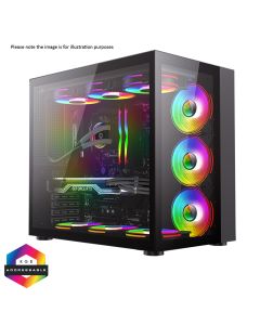GameMax Infinity Mid-Tower ATX PC Black Gaming Case With 6xARGB Fans