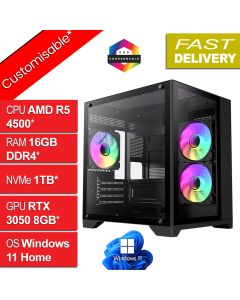 AMD Ryzen 5 4500 V1.5, RTX 3050 8GB, W11H, Infinity Mini Gaming PC
