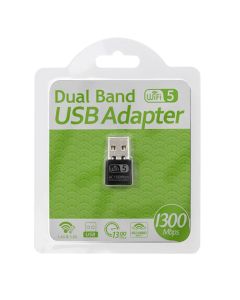 Jedel Dual Band 2.4/5Ghz 1300Mbps W/less Usb Wifi Network Adapter