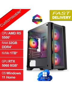 AMD Ryzen 5 5500, RTX 5060 8GB, W11H, Vento v1.4 Gaming PC