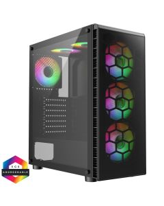 CiT Raider Black ATX Gaming Case + 6xInner-Ring Infinity Fans