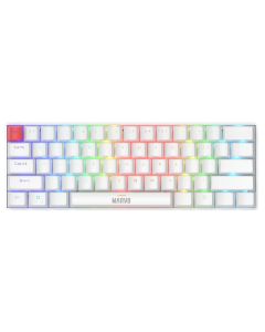 Marvo Scorpion Saber 61 Wired Mechanical RGB 60% UK Gaming Keyboard (White)
