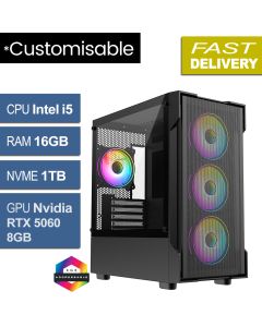Intel i5 10400F, RTX 5060 8GB, W11P, CIT Tornado Black Refurb Gaming PC